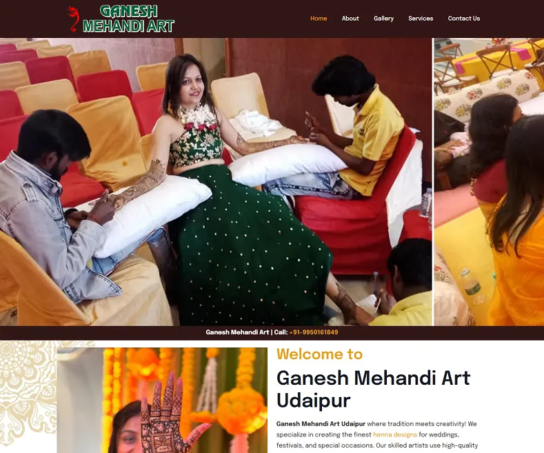 Ganesh Mehandi Art website