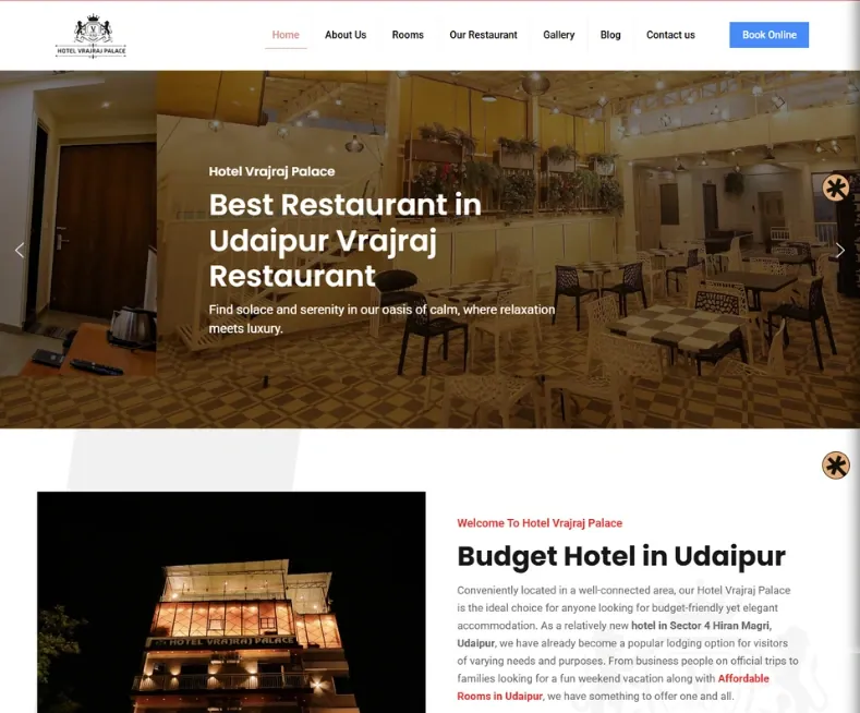 Hotel Vrajraj Palace website