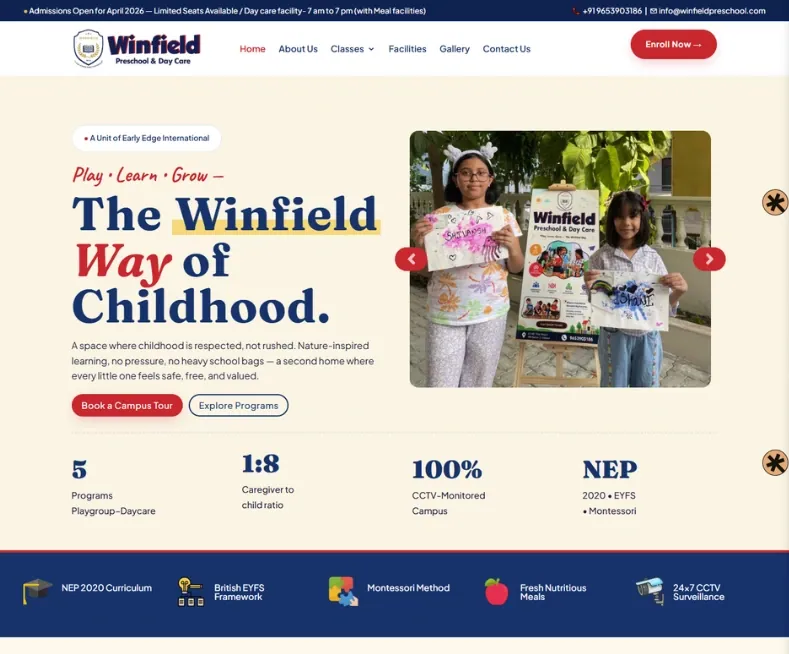 Winfield Preschool website